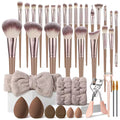 25/38pcs Brown Simple Makeup Brush Set