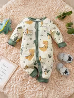 Cartoon Dinosaur All-Over Print Spring/Autumn Cotton