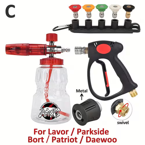 BEAR FORCE Short Pressure Washer Gun with Foam Cannon