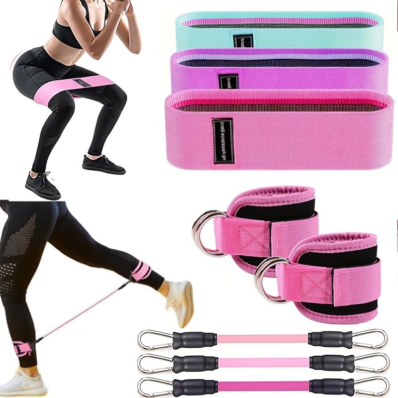 8pcs Yoga Resistance Bands Set for Leg and Hip Shaping