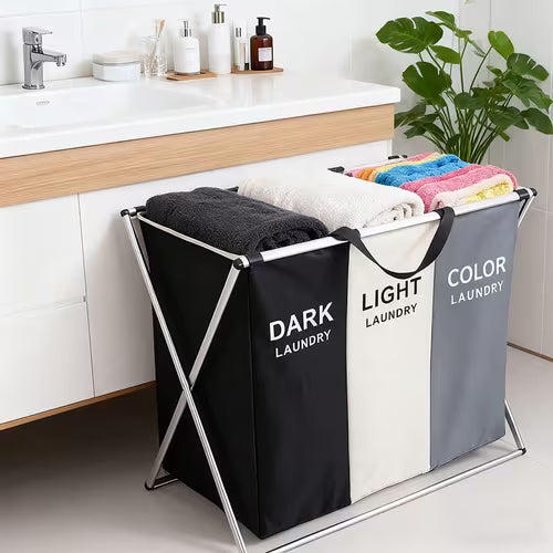 Laundry Basket - a Divided Laundry Hamper with Handles