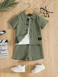 Baby Boy Summer Casual Shirt and Sports Shorts 2pcs Set