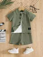 Baby Boy Summer Casual Shirt and Sports Shorts 2pcs Set