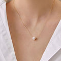 1pc Women' Bohemian & White Necklace - Golden-Tone
