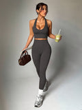 2pcs Women's Athletic Set | Solid Color Stretch