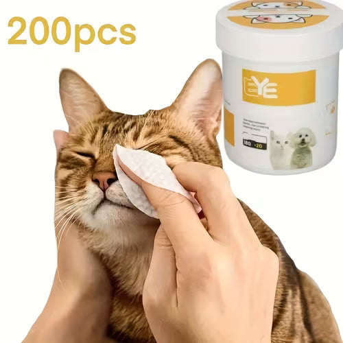 200pcs Pack Safe for Cats & Dogs Pet Eye Cleansing