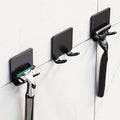 3pcs Set - Self-Adhesive Razor Holder & Towel Hooks