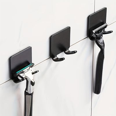 3pcs Set - Self-Adhesive Razor Holder & Towel Hooks