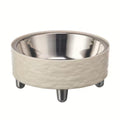 Water Ripple High-legged Pet Bowl Stainless Steel Dog