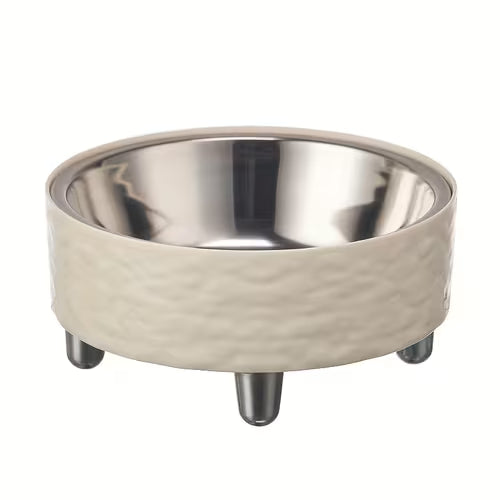 Water Ripple High-legged Pet Bowl Stainless Steel Dog