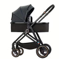 High-View Four-Wheel Baby Stroller: Convertible Seat