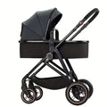 High-View Four-Wheel Baby Stroller: Convertible Seat