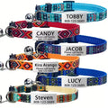Customizable Soft Polyester Cat Collars with Bohemian