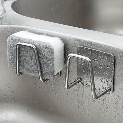1pc Stainless Steel Sponge Holder for Kitchen Sink