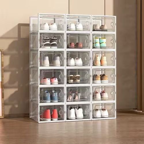 6pcs Thick Transparent Shoe Boxes - Dustproof