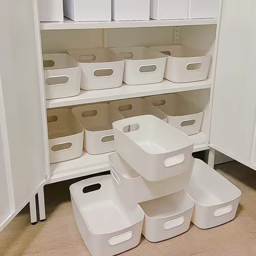 10pcs Plastic Storage Bins Storage Basket with Handles
