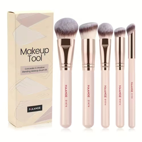 MAANGE 5pcs Skin Makeup Brush Set - Travel-Friendly