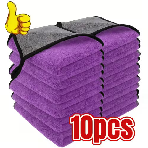10pcs Ultra-Soft Microfiber Car Cleaning Towels - Thick