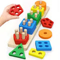 Wooden Five-Set Columns for Shape Recognition