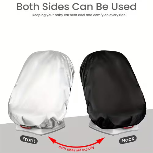 1pc Both Sides Silvery & Black Baby Car Seat Sun Shade