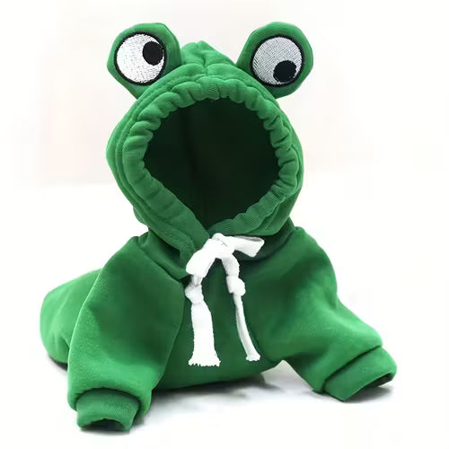 Warm and Cozy Frog Hoodie for Small and Medium Dogs
