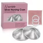 The Original Silvery Nursing Cups with 2 Silicone