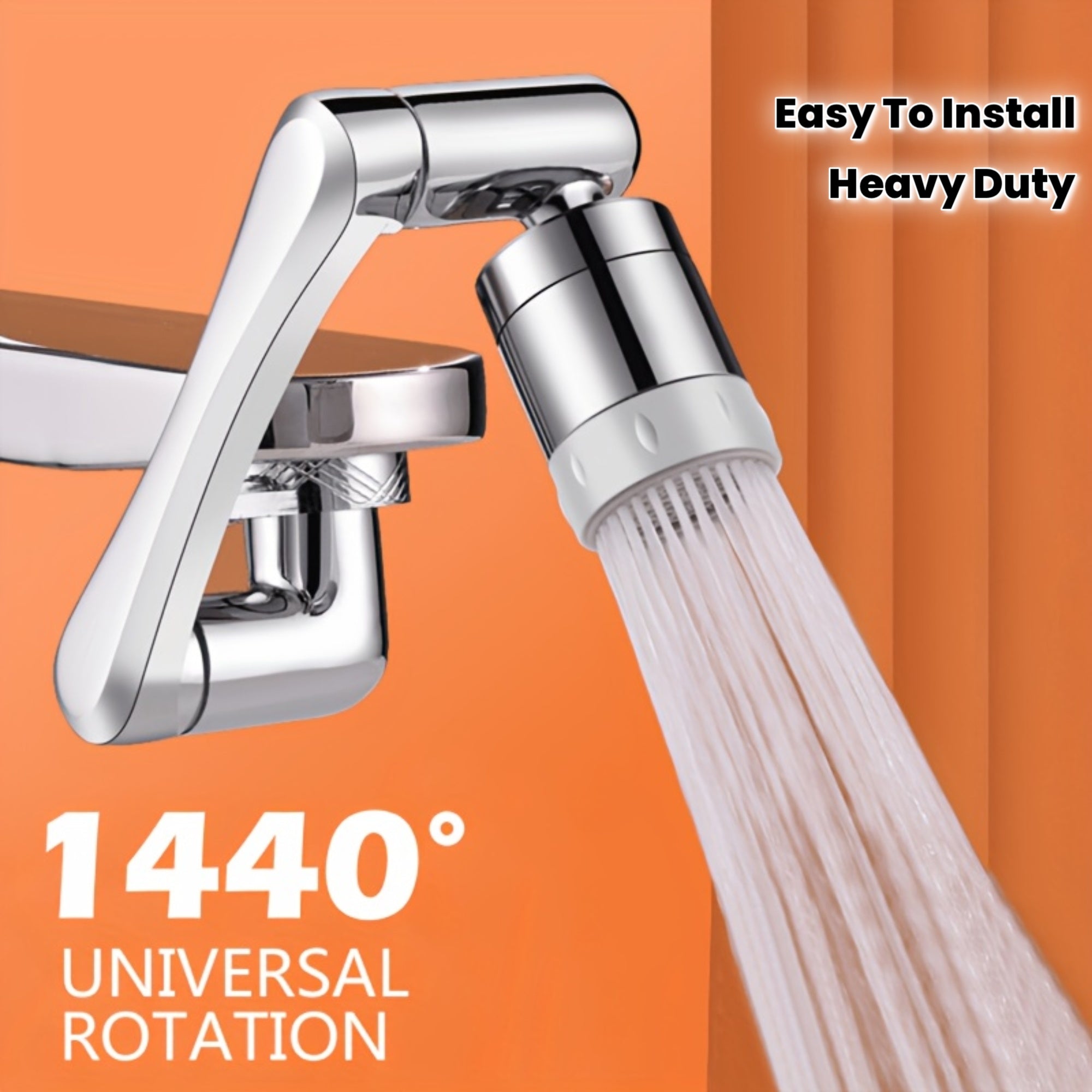 Heavy Duty Rotating Faucet Nozzle - 1440° Universal