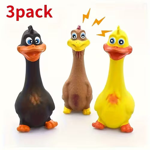1 Durable Rubber Duck Chew Toy With Squeaky Sound For