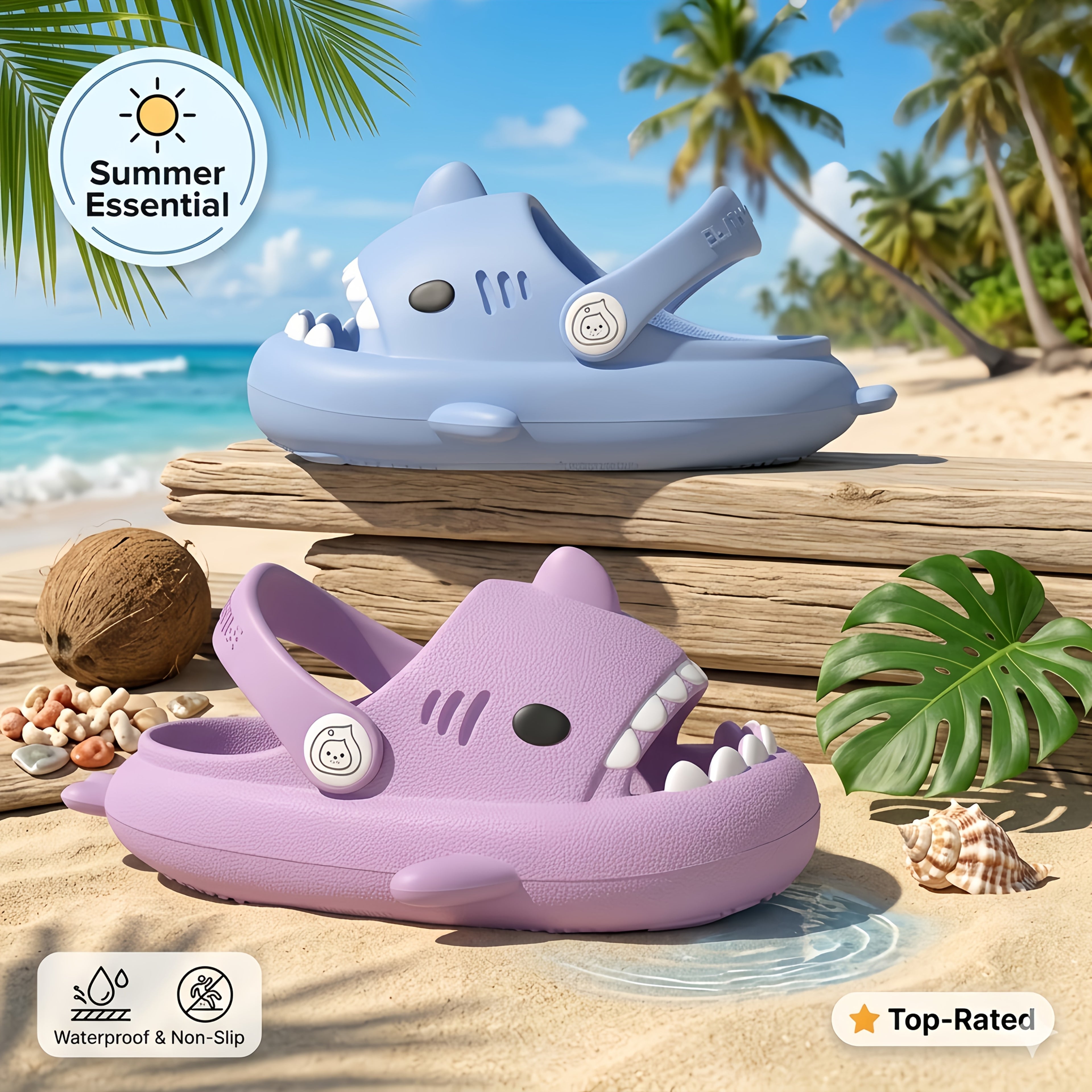 Adorable Cartoon Shark Slippers Comfortable EVA Soft