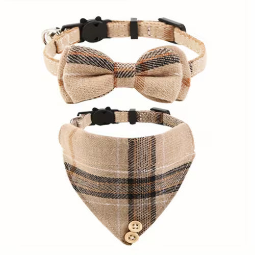 Detached cat collar with bell-2pcs set of cat collar