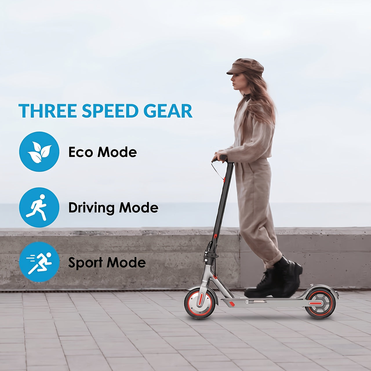 Long-Range Adult Electric Scooter with a Powerful 350W