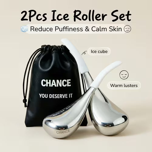 2pcs Ice Roller Facial Massager with White Handle