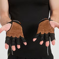 Cowhide Fitness Wristbands Half-Finger Gloves Men's