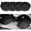 4pcs Black Silicone Car Cup Holders with Non-Slip