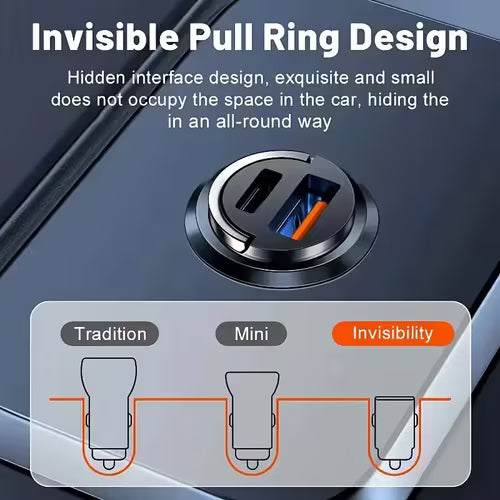 Ultra-Compact 100W Dual-Port Car Charger with a Metal