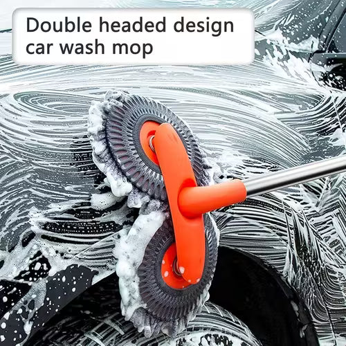 Dual-Action Double Head Car Wash Brush | 360° Rotating