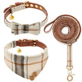 3pcs Leather Small Dog Collars And Leash Set