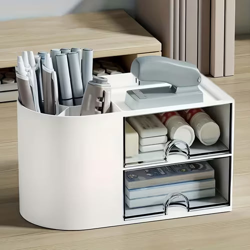 1pc Mini Desktop Organizer with 2 Drawers