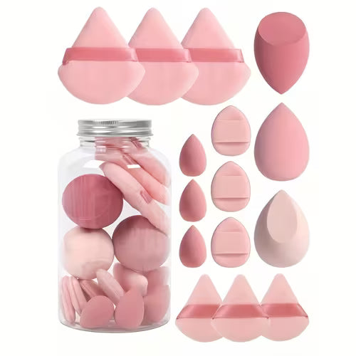 15pcs makeup sponge set in a drift bottle