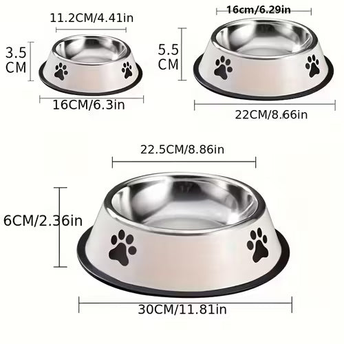 Non-Slip Stainless Steel Pet Bowl - Premium