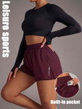 Women's Non- Double-Layer Fitness Shorts with Pockets