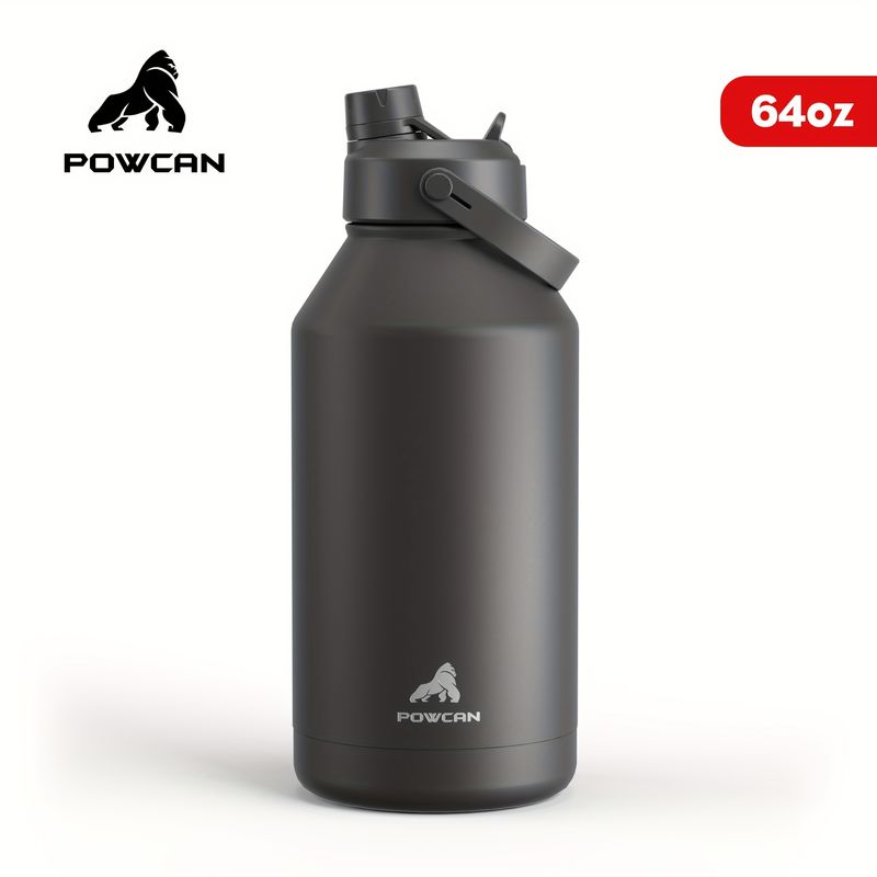 POWCAN 64oz Capacity Water Bottle with Straw & Spout