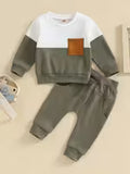 2pcs 0-2 Years Old Baby Boy Winter Clothes Contrast