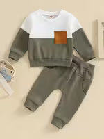 2pcs 0-2 Years Old Baby Boy Winter Clothes Contrast