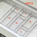 6pcs Clear Plastic Cosmetic Organizer With Drawers