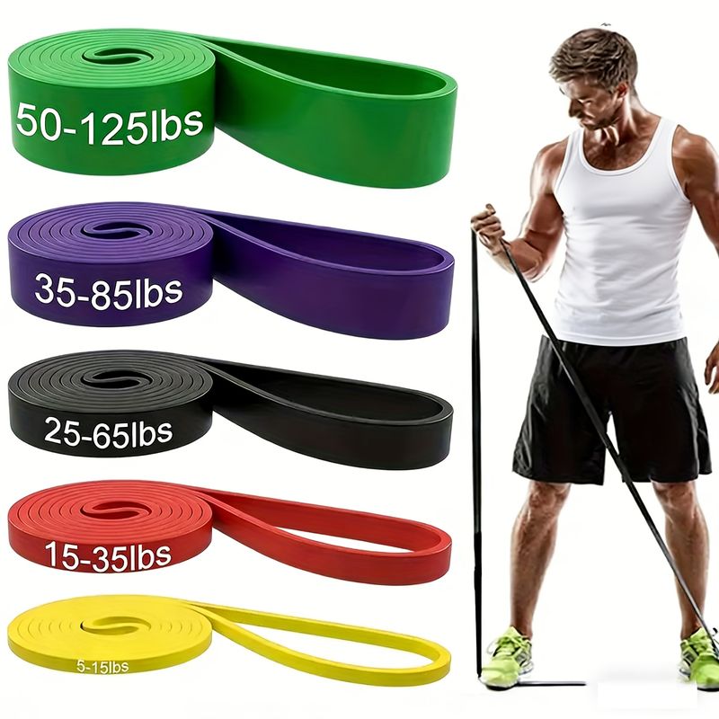 5-Color Heavy-Duty TPE Resistance Bands