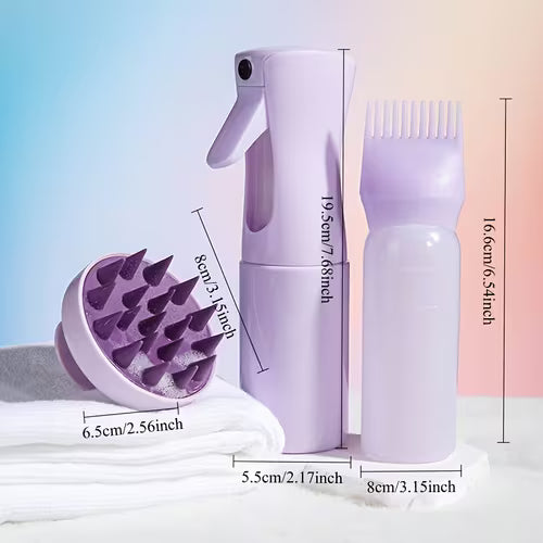 3pcs Hair Coloring and Hair Care Set: Spray Bottle