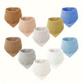 10pcs Soft& Absorbent Muslin Drool Bibs with Snap