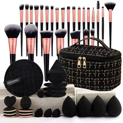 14 Professional Makeup Brush Sets - Thin Soft Bristles