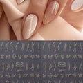 2Sheets Golden Line Nail Art Stickers | Easy Floral